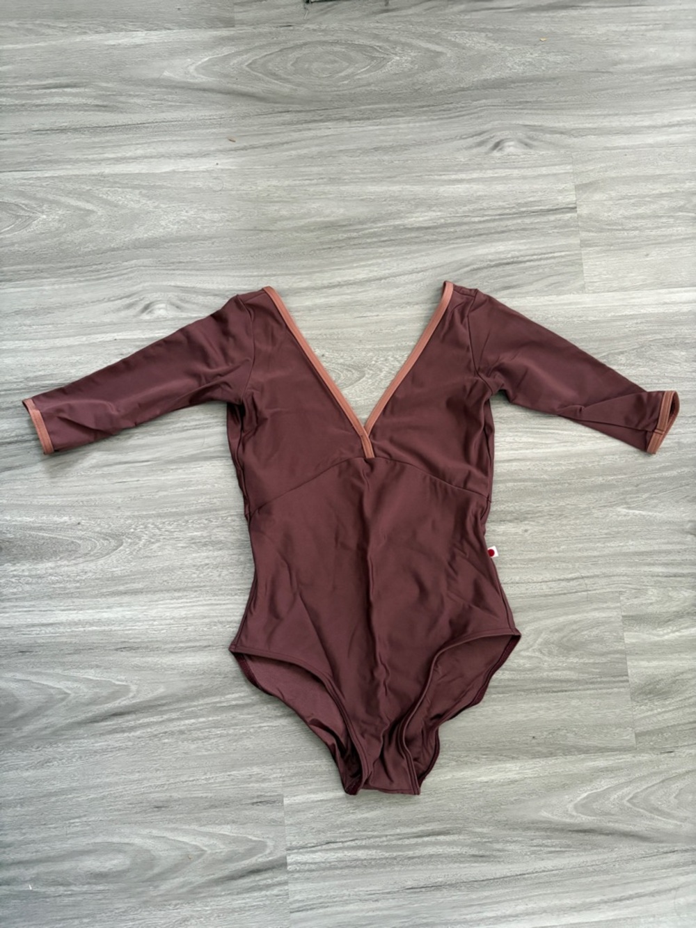 Yumiko 3/4 sleeve mauve leo orange trim